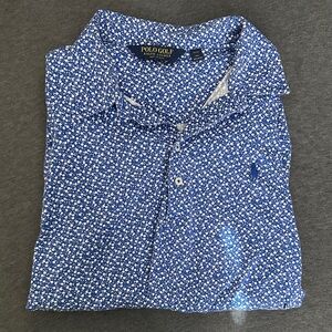 Polo Golf Blue Floral Men's Polo Shirt